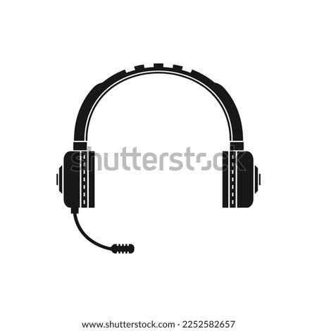 set of headphones gaming silhouette illustration