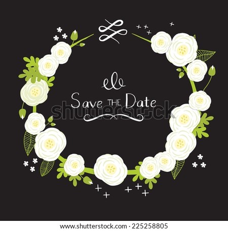Chalkboard style wedding invitation or event design elements.