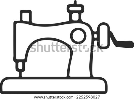 Sewing icon, sewing machine icon black vector