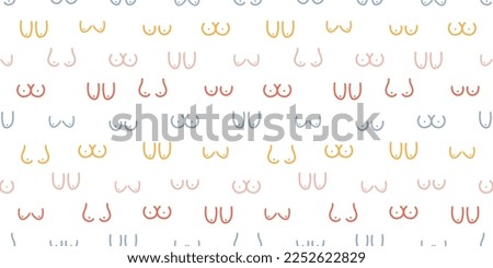 Seamless banner with women breast