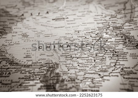 China on map travel background texture