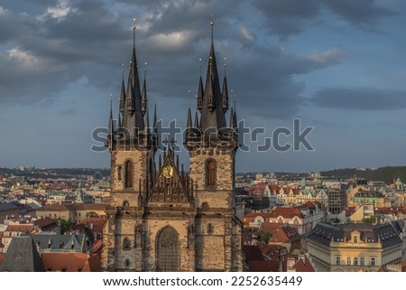Beautiful  Church of Our Lady before Tyn is a gothic church located in the Old Town Square of Prague, Czech Republic