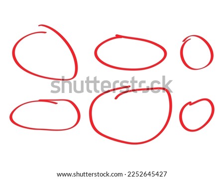 Set of Hand draw circle scribble mark, doodle sketch blank frame, vector illustration element .