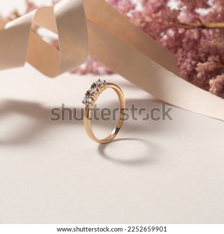 Elegant jewelry set. Jewellery set with gemstones. Jewelry accessories collage. Product still life concept. Ring, necklace and earrings. Royalty-Free Stock Photo #2252659901