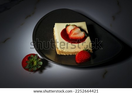 This cheese cake picture is taken for marketing purposes 