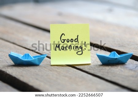 Good morning concept, hand drawn lettering phrase.