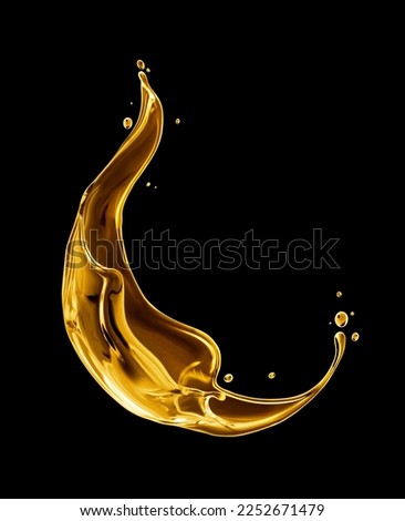 Beautiful oily splash with drops on a black background Royalty-Free Stock Photo #2252671479