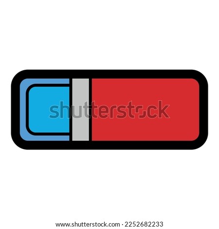 Office eraser icon. Outline office eraser vector icon color flat isolated on white
