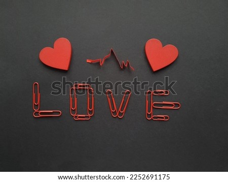 Love hearts saint Valentine's day. Red and black. Love theme.Cute design for decor 