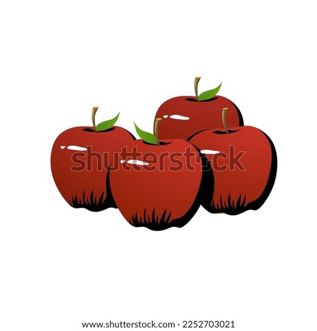 Organic Apple Clip Art Illustration