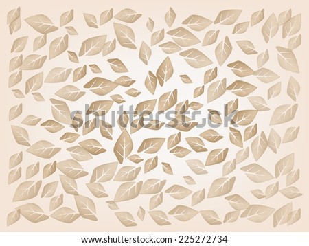 An Illustration Dried Fallen Leaves Laying on A Brown Background, The Sign of Autumn Season. 