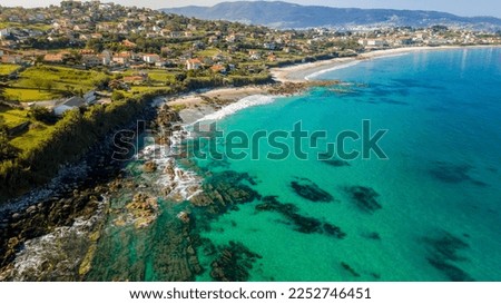 Cies islands, located in north wets shore of Spain, Galicia. Royalty-Free Stock Photo #2252746451