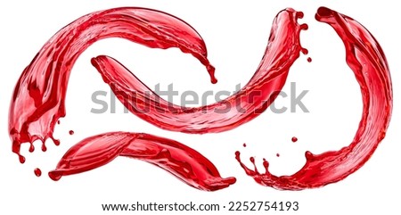 Red wine splash isolated on white background