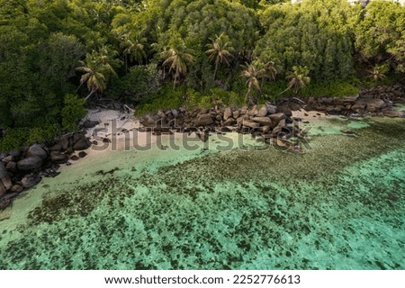 A grandiose view of the beach with nature including a whole island beauty