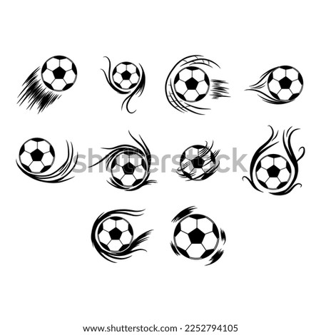 collection of soccer icon vector