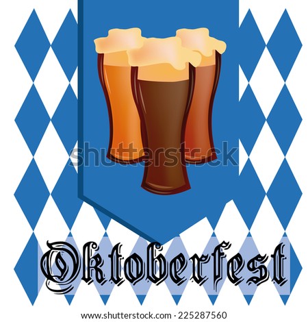 an oktoberfest background with glasses of bear and text