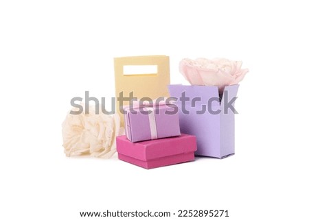 Concept of spring shopping, isolated on white background