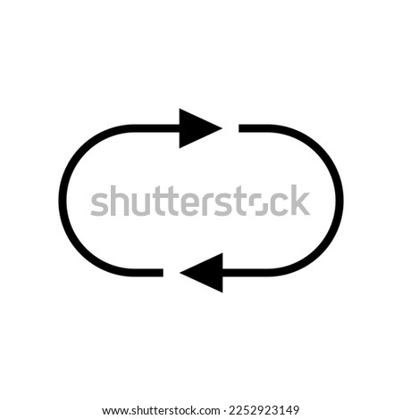Two round thin arrows in a circle. Two identical arrows following each other. Royalty-Free Stock Photo #2252923149