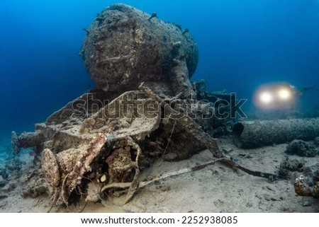 The London, Midland and Scottish Railway (LMS) Stanier Class 8F is a class of steam locomotives found near thistlegorm wreck, red Sea Egypt Royalty-Free Stock Photo #2252938085