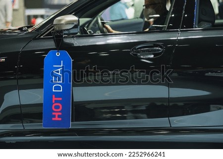 For sale sign on windshield of car Hot deal Urgent Sale used car sky train
