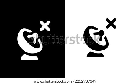 GPS disconnected vector icon black and white perfect pixel eps 8 