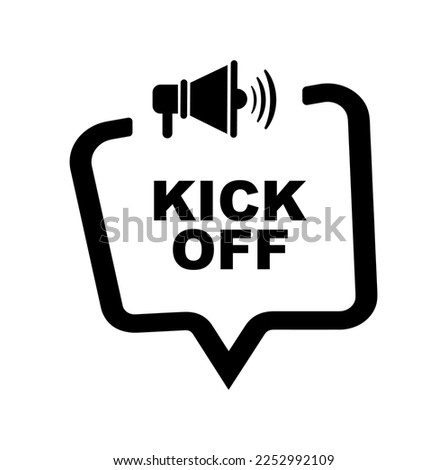 kick off sign on white background Royalty-Free Stock Photo #2252992109