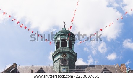Facade of Mons Town Hall. Grand-Place de Mons, Belgium Royalty-Free Stock Photo #2253037651