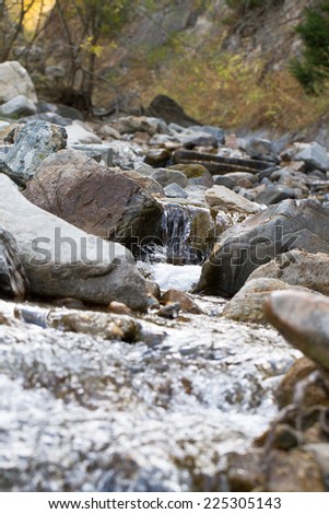 little mountain stream of small stones