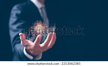 Trading with AI technology, Digital transformation technology strategy, IoT, internet of things. transformation of ideas an the adoption of technology in business in the digital age, Royalty-Free Stock Photo #2253062385