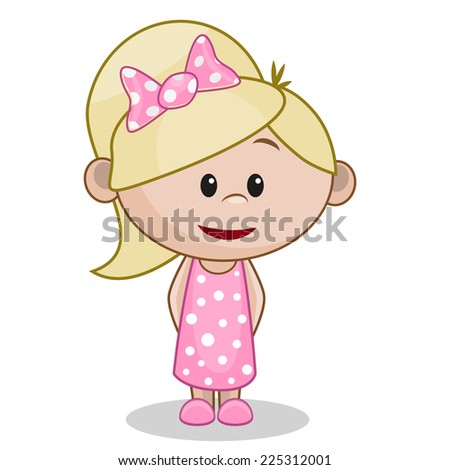 Cute Girl isolated on a white background 