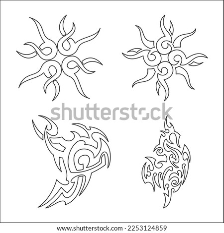 Tattoo vector clip art. Drawing on the body. Art, element.