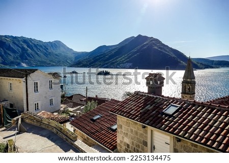 view of the town in montenegro, beautiful photo digital picture