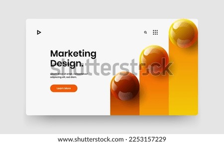 Abstract 3D spheres presentation layout. Geometric site screen design vector concept.