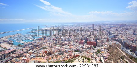 Panoramic view of Alicante in Spain