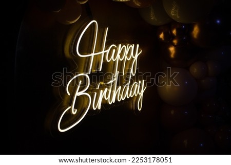 Happy birthday lettering in neon mode 2