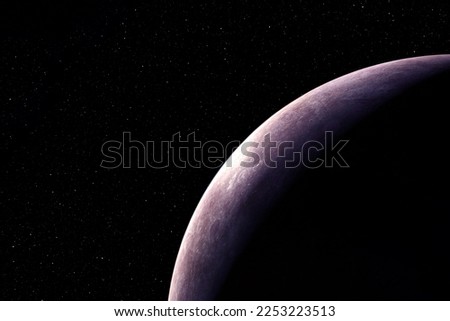 Icy exoplanet on a dark background. Elements of this image furnished by NASA. High quality photo
