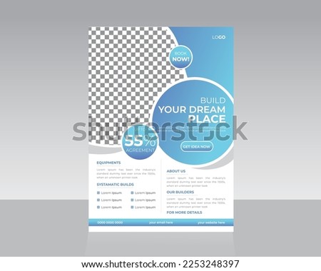 Build Dream Home Construction Flyer A4 size template ready for print