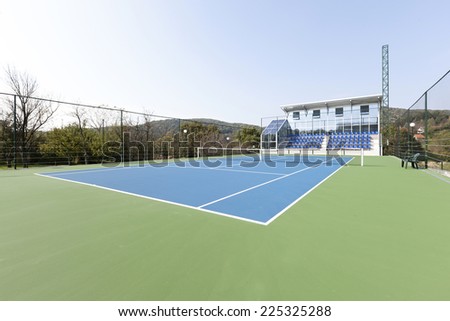 Tennis court in hotel sport center
