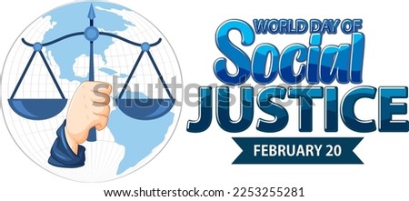 World day of social justice banner illustration