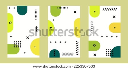 Creative Geometric background pattern.Modern abstract covers set. Memphis style.