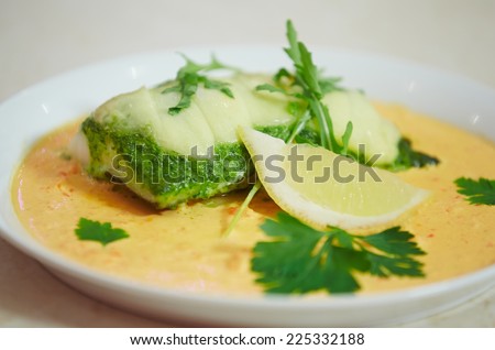 halibut with lemon and arugula 
