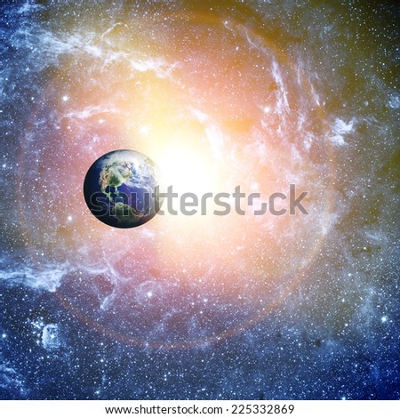  blue planet earth in space. Elements of this image furnished by NASA