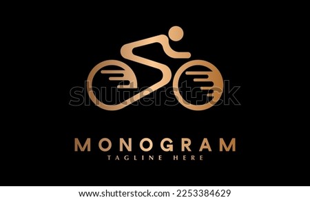 Bicycle logo abstract monogram vector template