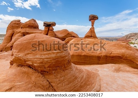 Hoodoo and Paria Rimrocks in the Vermillion Cliffs, Utah, USA. Exploring the American Southwest. Royalty-Free Stock Photo #2253408017