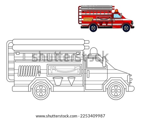 Coloring pages. Page. Image of transport or vehicle for children. Coloring book for children. children's games.	
