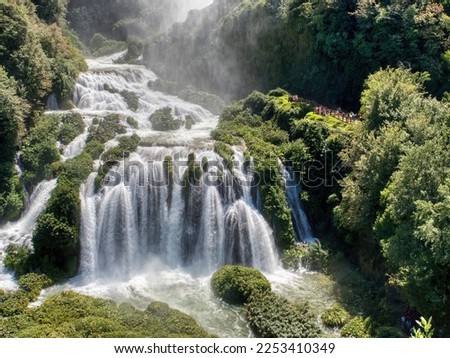 Cascata delle Marmore is a waterfall created by the romans situated near Terni, Umbria, Italy Royalty-Free Stock Photo #2253410349