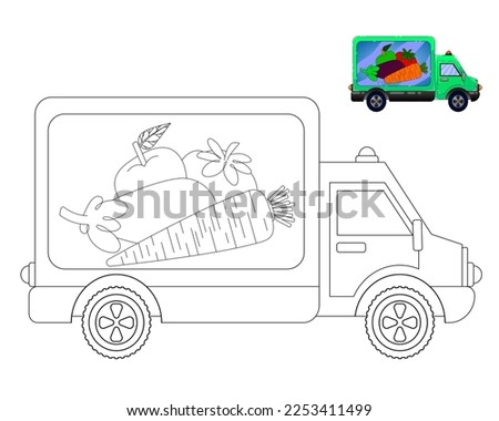 Coloring pages. Page. Image of transport or vehicle for children. Coloring book for children. children's games