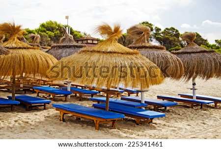 Plenty of sun loungers on the beach.