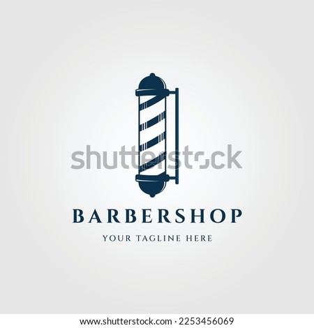 barbershop pole icon and symbol logo vintage vector illustration template design
