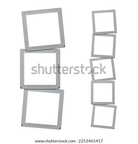 empty slide frame isolated on white background  (medium format, 6x6cm.)